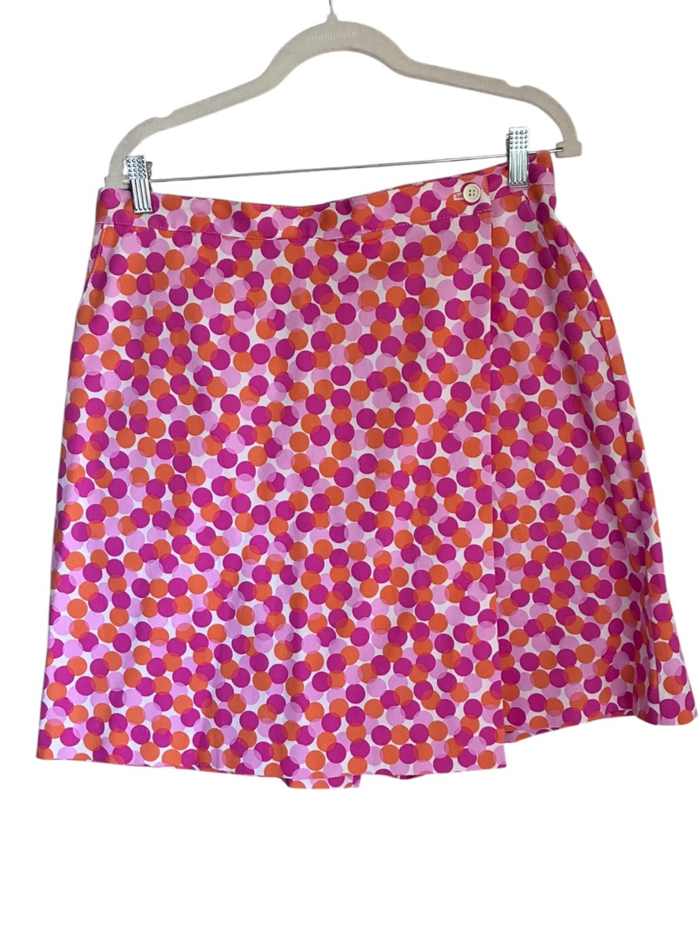 Vintage 90s Kidcore Retro Quirky Pink Orange Polka Dot A-Line Skort Sz 1X